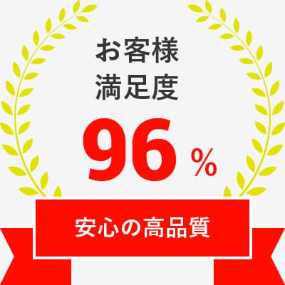 お客様満足度 96% 安心の高品質